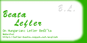 beata lefler business card